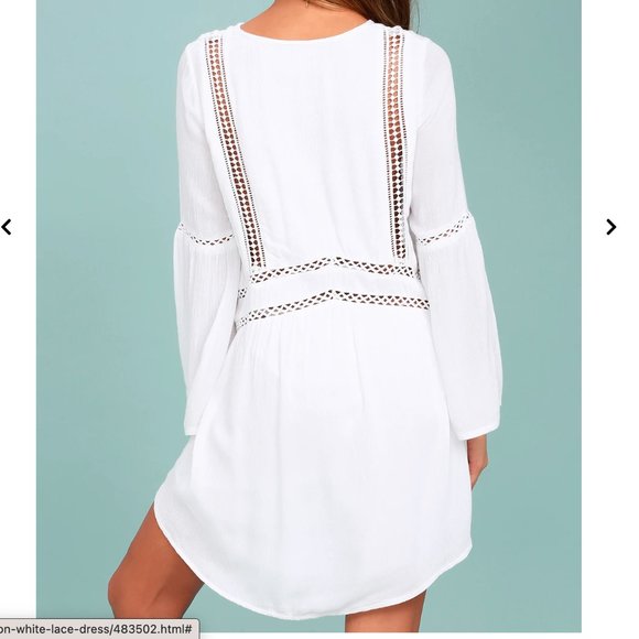 Amuse Society Kensington White Lace Dress - Size Small - Picture 4 of 10